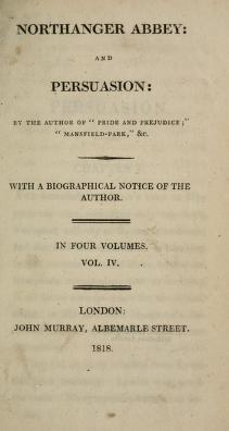 Read online Northanger Abbey: and Persuasion (vol. iv of iv) - Jane Austen file in PDF